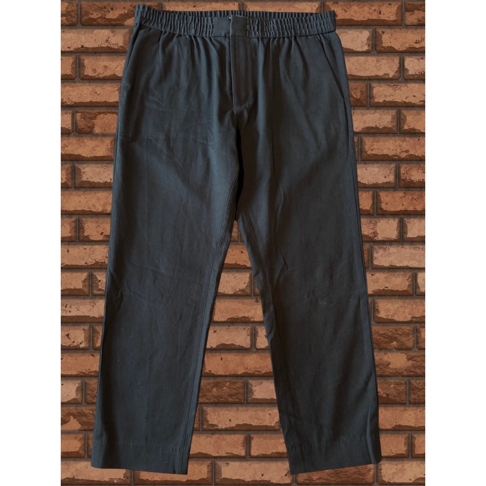 Banana Republic Slim Tapered Stretch Waist Chino Pants Men's L Black Drawstring - Picture 1 of 9